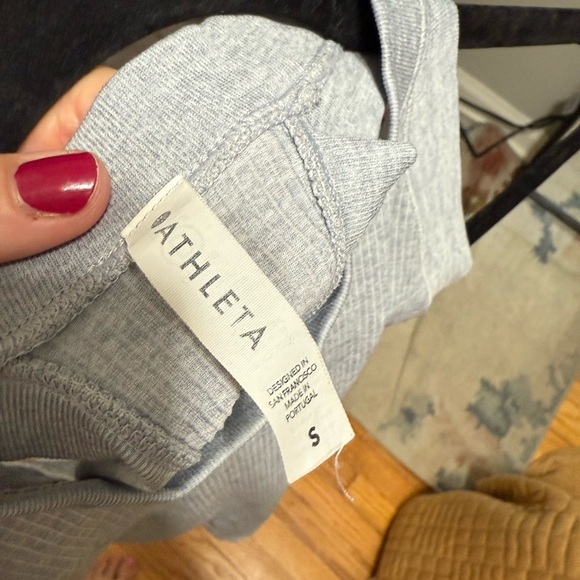 Athleta Light Gray Ribbed Tank - Picture 3 of 3